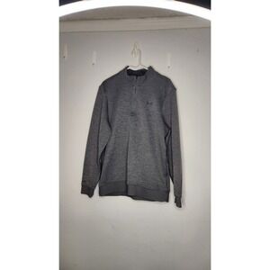Under Armour Sweater Mens Large Gray Ribbed ColdGear 1/4 Zip Pullover Sweatshirt